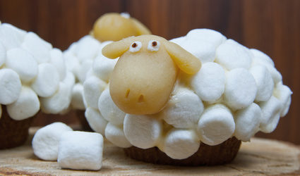 Easter cupcakes or marshmallow sheeps